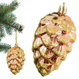 zawieszka-na-choinke-szyszka-9-cm-pomaranczo-bombka-z-brokatem