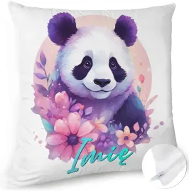 poduszka-slodka-panda-mis-kolorowe-piora-kwiaty-prezent-dla-dziecka-imie