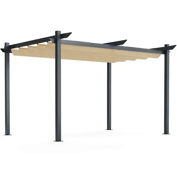 PERGOLA OGRODOWA TARASOWA METALOWA 3x4 ALTANA ZADASZENIE BEŻOWA PREMIUM