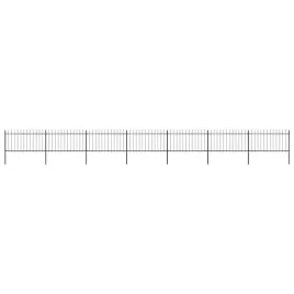 ogrodzenie-ogrodowe-z-wlocznia-stalowe-1248-x-100-cm-czarne