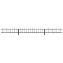 ogrodzenie-ogrodowe-z-wlocznia-stalowe-1248-x-150-cm-czarne
