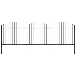 ogrodzenie-ogrodowe-z-wlocznia-stalowe-537-x-175-cm-czarne