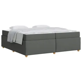 ramka-lozka-z-materacem-ciemnoszary-200-x-200-cm-tkanina