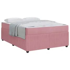 ramka-lozka-z-materacem-rozowy-140-x-200-cm-tkanina