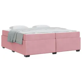 ramka-lozka-z-materacem-rozowy-200-x-200-cm-tkanina