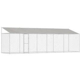klatka-dla-psa-srebrny-800-x-200-x-256-cm-stal-galwanizowana