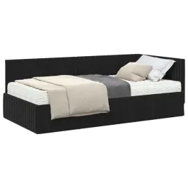 rama-lozka-naroznego-z-materacem-2-pcs-czarny-aksamit