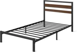 zinus-kai-lozko-90x190x28-cm-z-zaglowkiem-80-cm-metal-bambus-czarny-braz