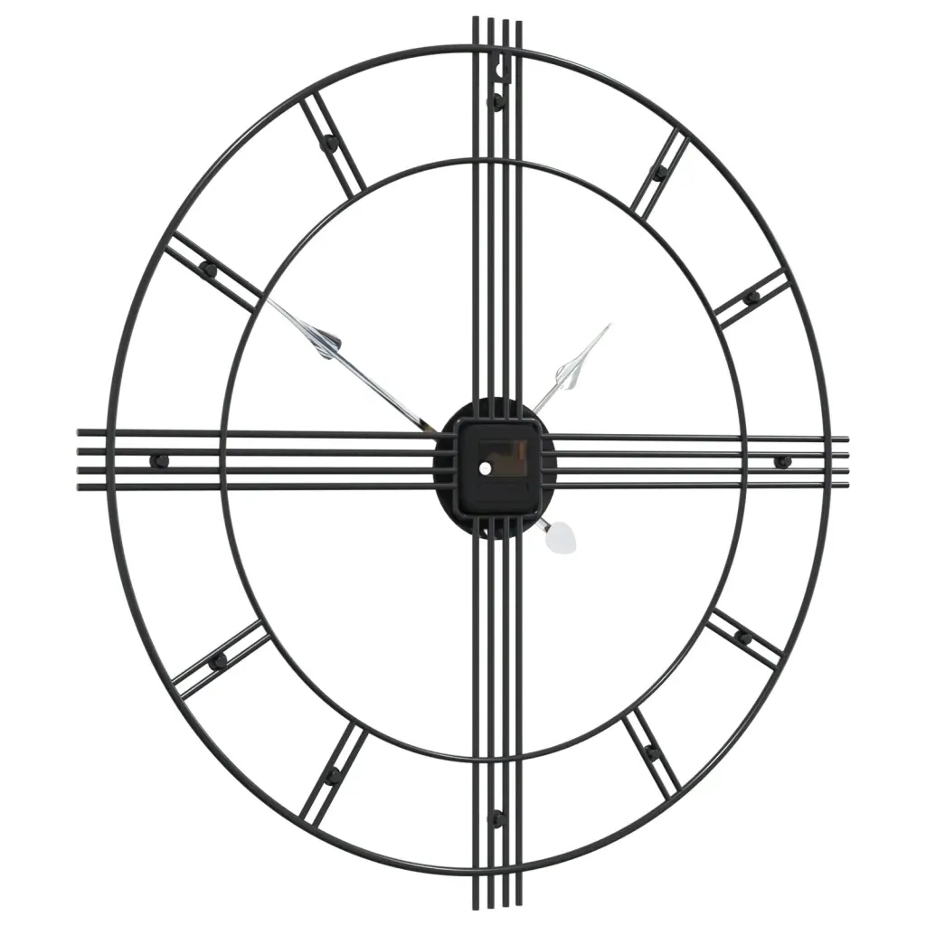 zegar-scienny-nowoczesny-do-salonu-o60-cm-czarny-zelazo-rustykalny-stan-nowy