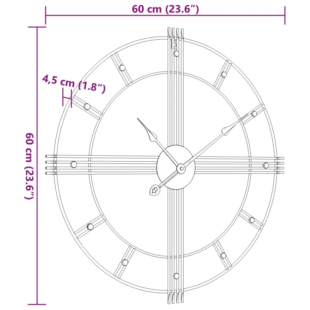 zegar-scienny-nowoczesny-do-salonu-o60-cm-czarny-zelazo-rustykalny-stan-nowy