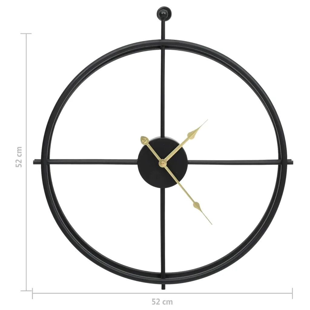 zegar-scienny-nowoczesny-do-salonu-o52-cm-czarny-zelazo-minimalistyczny-stan-nowy
