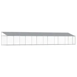 klatka-dla-psa-z-dachem-i-drzwiami-szara-12x2x2-m-stal