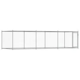 klatka-dla-psa-z-drzwiami-szara-6x2x15-m-stal