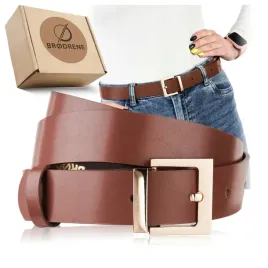 pasek-damski-brodrene-skorzany-brazowy-zlota-klamra-do-sukienki-box-115cm