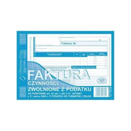 druk-faktura-czynnosci-zwolnione-z-podatku-a5