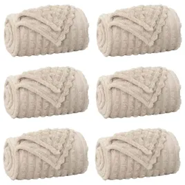 koce-narzutowe-6-pcs-bezowy-150-x-130-cm-polar
