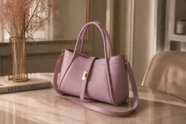 Zdjęcie produktu Torebka skórzana Laura Biaggi różowa shopperka kuferek crossbody z paskiem