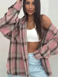 koszula-emo-krata-rozowo-czekoladowa-uni-premium-bluza-kurtka-damska-eco