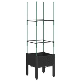 donica-ogrodowa-z-kratka-czarna-40x40x1425-cm-pp