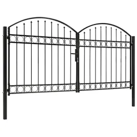 brama-ogrodzeniowa-podwojna-zaokraglona-stal-300x125-cm