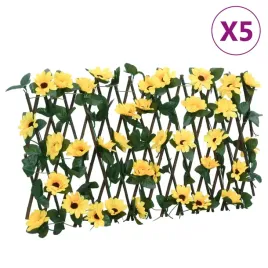 vidaxlandnbspkratki-ze-sztucznym-bluszczem-rozsuwane-5-szt-zolte-180x20-cm