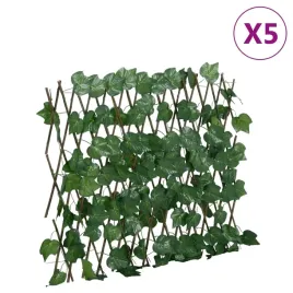 vidaxlandnbspkratki-ze-sztuczna-winorosla-rozsuwane-zielone-5-szt