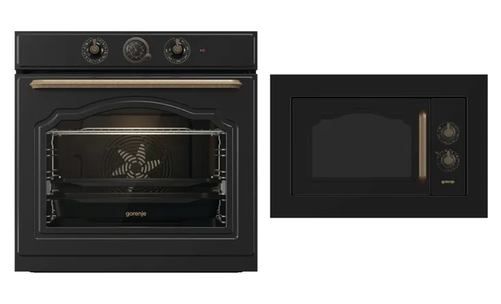 Zestaw Gorenje Retro BOS67372CLB + BM235CLB Czarny