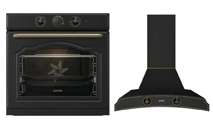 Zestaw Gorenje Retro BOS67372CLB + DK63MCLB Czarny