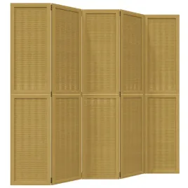 parawan-pokojowy-5-panelowy-brazowy-lite-drewno-paulowni