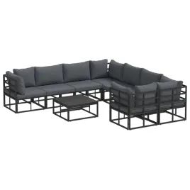 zestaw-sof-na-ogrod-z-poduszka-9-pcs-czarny-aluminium