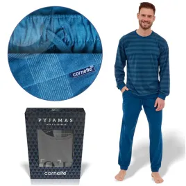 cornette-pizama-meska-loose13-bawelniana-niebieska-rozmiar-xxl