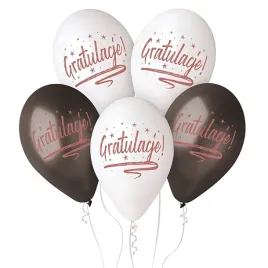 balony-lateksowe-premium-gratulacje-biale-brazowe-30cm-5szt