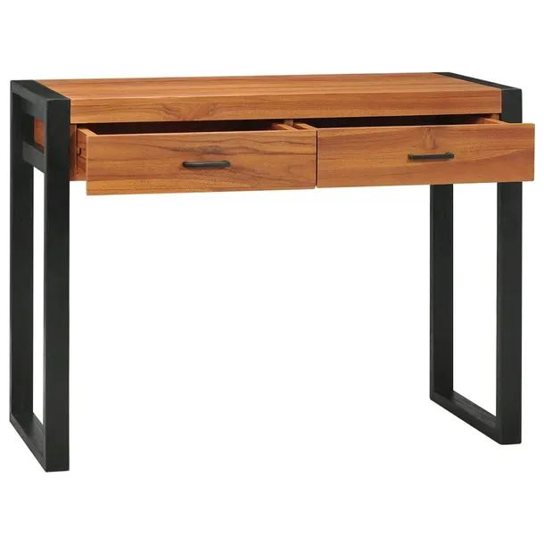 biurko-tekowe-rustykalne-100x40-czarne-stan-nowy