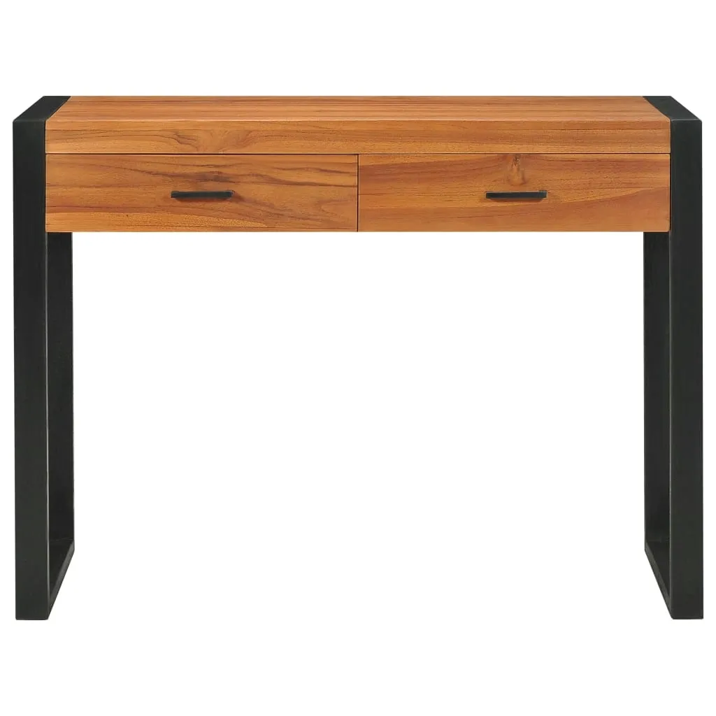 biurko-tekowe-rustykalne-100x40-czarne-stan-nowy
