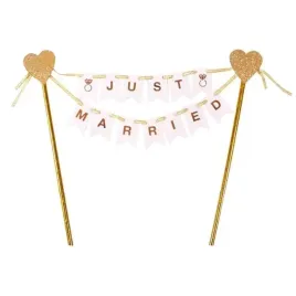 topper-papierowy-baner-just-married-zloty-godan-25-cm