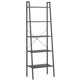 regal-drabina-z-5-polkami-czarny-56x35x174-cm