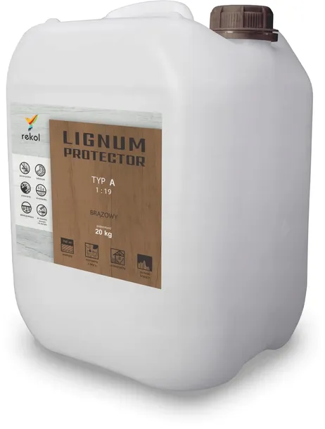 Lignum Protector TYP A 20kg 1:19 Niewymywalny BRĄZOWY Impregnat do drewna