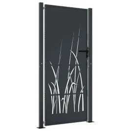 furtka-ogrodowa-antracytowa-105x205-cm-stal-motyw-trawy