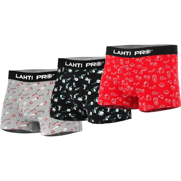 Bokserki męskie bawełniane ze wzorem 3 pary zestaw Lahti Pro L41213 XL