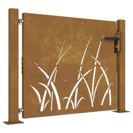 furtka-ogrodowa-105x105-cm-stal-kortenowska-motyw-trawy