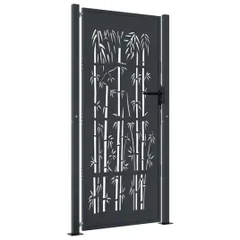 furtka-ogrodowa-antracytowa-105x180-cm-stal-motyw-bambusa