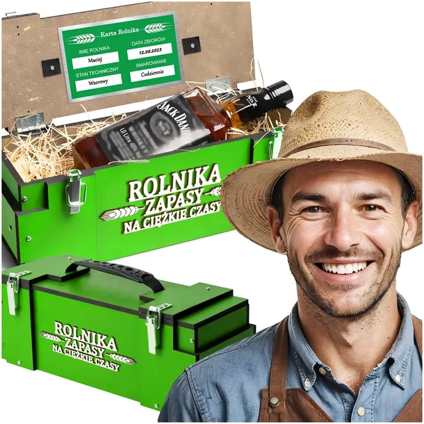 Skrzynka Na Alkohol Prezent Dla Rolnika Pudełko Prezentowe Solidne Mocne
