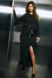 czarna-sukienka-maxi-z-kokarda-lipsy-xxl