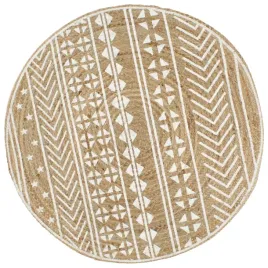 recznie-wykonany-dywanik-juta-bialy-nadruk-150-cm
