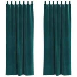 zaslony-z-zaslonami-2-pcs-ciemnozielony-140-x-260-cm-aksamit