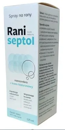 Raniseptol, spray na rany z nanosrebrem, oparzenia, 125 ml