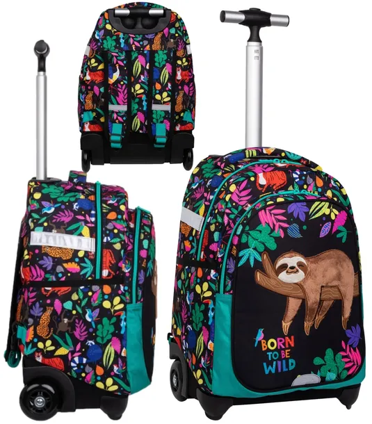 CoolPack PLECAK na kółkach SZKOLNY młodzieżowy DLA DZIEWCZYNKI LENIWIEC 3D