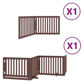 skladana-bramka-dla-psa-z-drzwiami-6-paneli-brazowa-480-cm