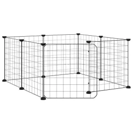 klatka-dla-zwierzat-z-bramka-8-paneli-czarna-35x35-cm-stal