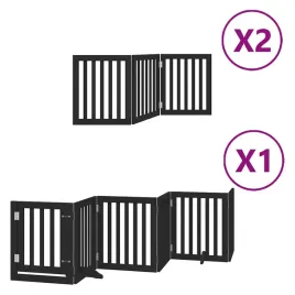 skladana-bramka-dla-psa-z-drzwiami-12-paneli-czarna-600-cm
